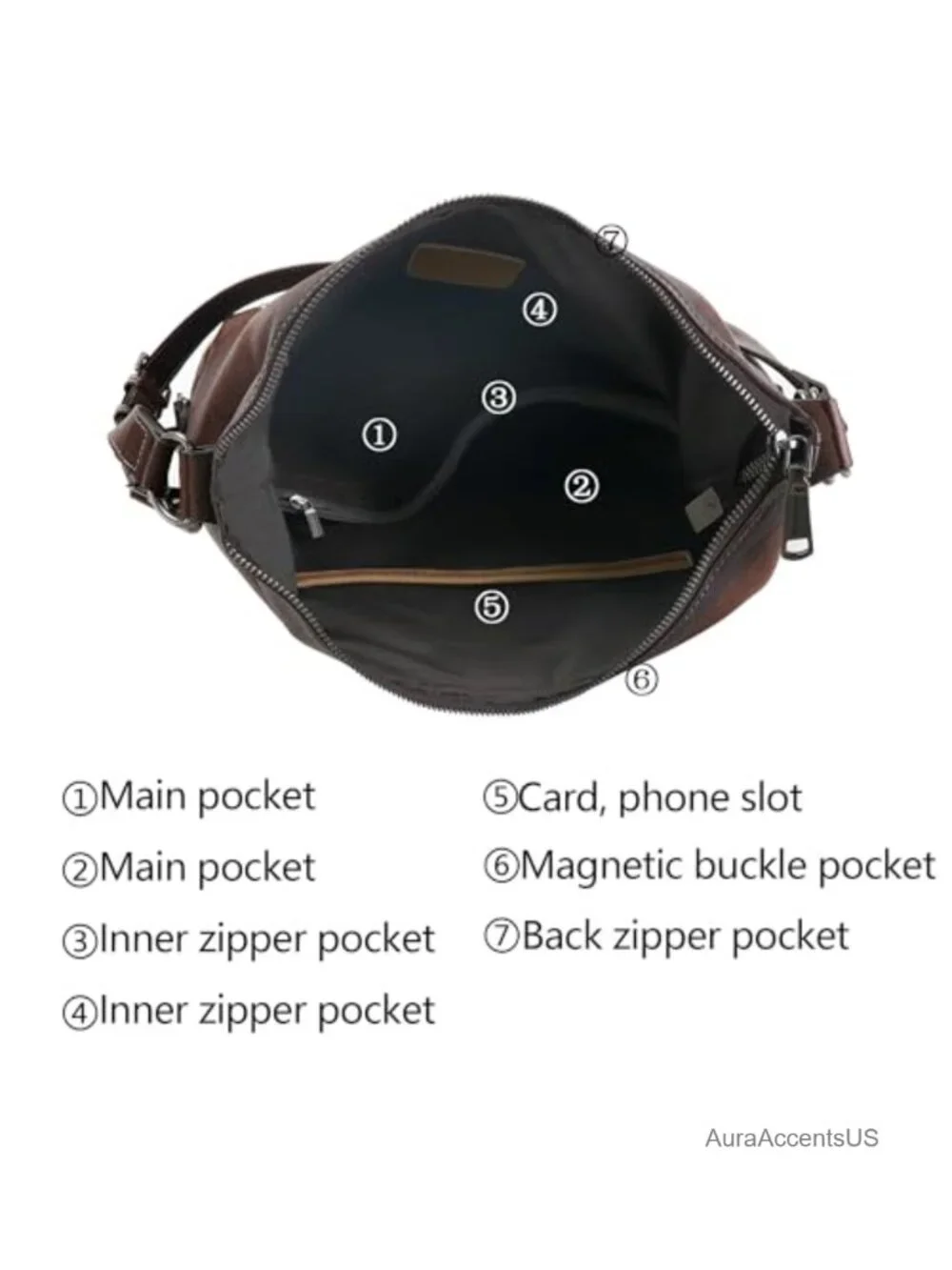 Genuine Leather Convertible Hobo Crossbody Backpack 3-in-1 Purse